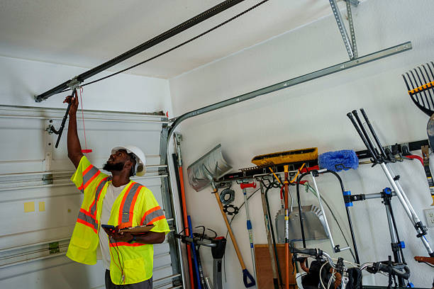 Professional Garage Door Panel Replacement technician working in Weatherford, TX